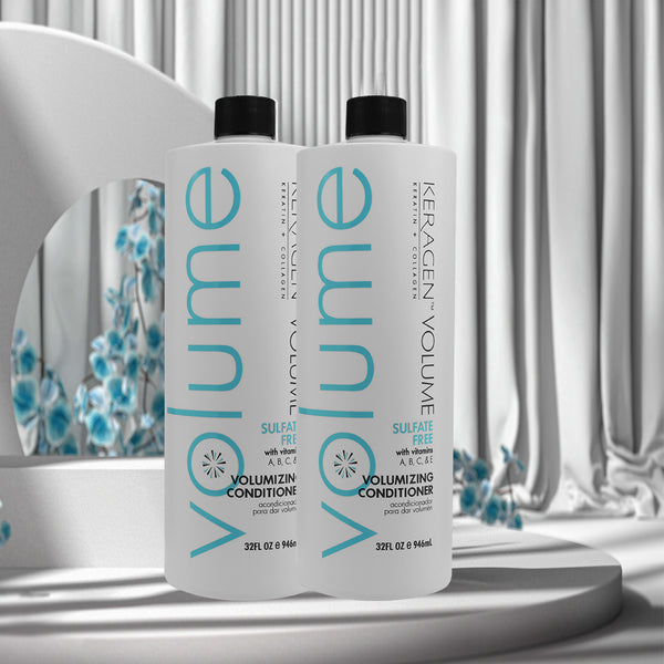 KERAGEN Volumizing Conditioner - For Fine Hair with Keratin & Collagen - Keragen