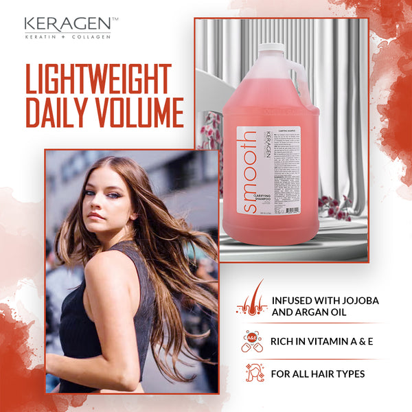 KERAGEN Clarifying Shampoo - Deep Cleansing with Keratin & Collagen - Keragen