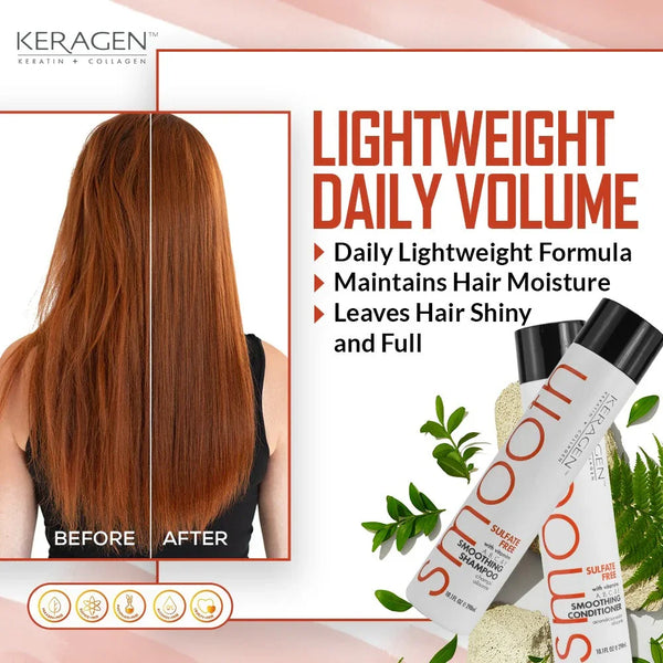 Keragen - Smoothing Shampoo and Conditioner Set with Keratin and Collagen - Keragen