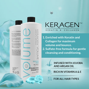 KERAGEN Volumizing Conditioner - For Fine Hair with Keratin & Collagen - Keragen