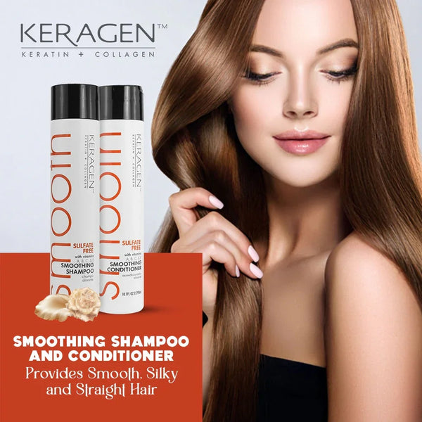 Keragen - Smoothing Shampoo and Conditioner Set with Keratin and Collagen - Keragen