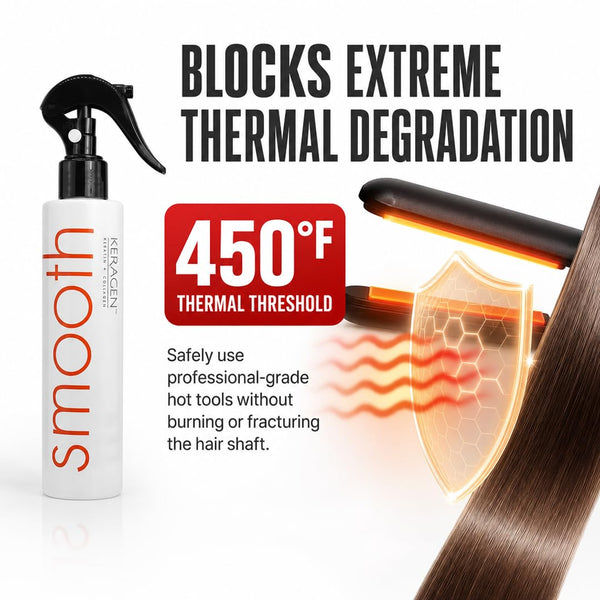 KERAGEN Heat Protectant Spray - Thermal Protection with Keratin & Collagen