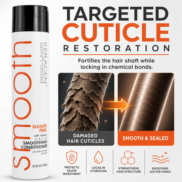KERAGEN Smoothing Shampoo & Conditioner - Keratin & Collagen Infused Frizz Control System
