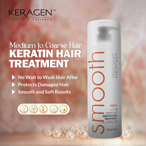 KERAGEN Brazilian Keratin Smoothing Treatment, Blowout Straightening System for Dry & Damaged Hair – Forte, Sulfate-Free – Eliminates Curls & Frizz, Medium to Coarse Hair - Beauty Market Online