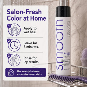 KERAGEN Purple Shampoo & Conditioner - Toning System for Blonde & Silver Hair