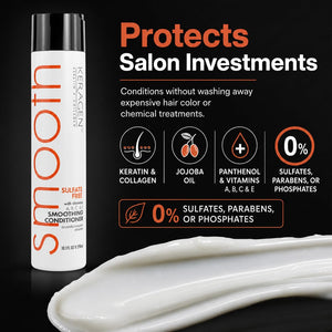 KERAGEN Smoothing Shampoo & Conditioner - Keratin & Collagen Infused Frizz Control System