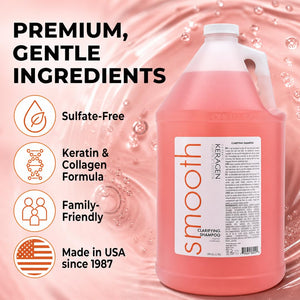 KERAGEN - Clarifying Shampoo with Keratin and Collagen - Deep Cleansing, Purifying, Refresh and Reset Damaged, Color-Treated Hair, Removes Buildup and Residue from Scalp - For All Hair Types - Beauty Market Online