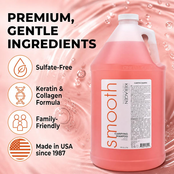KERAGEN - Clarifying Shampoo with Keratin and Collagen - Deep Cleansing, Purifying, Refresh and Reset Damaged, Color-Treated Hair, Removes Buildup and Residue from Scalp - For All Hair Types - Beauty Market Online