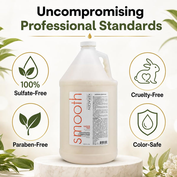 KERAGEN Smoothing Shampoo & Conditioner - Keratin & Collagen Infused Frizz Control System