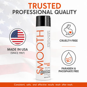 KERAGEN Smoothing Shampoo & Conditioner - Keratin & Collagen Infused Frizz Control System