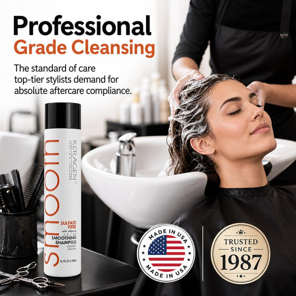KERAGEN Smoothing Shampoo & Conditioner - Keratin & Collagen Infused Frizz Control System