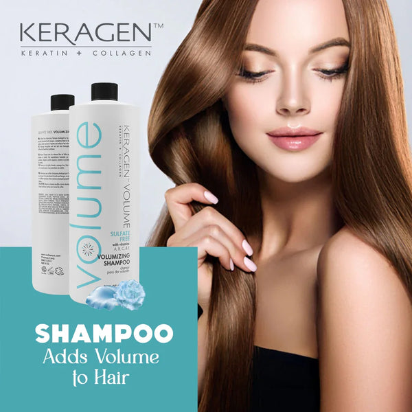 KERAGEN Volumizing Shampoo - For Fine Hair with Keratin & Collagen - Keragen