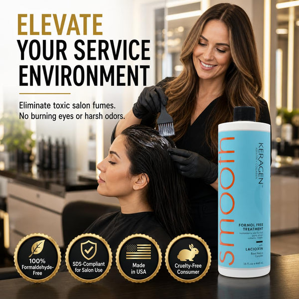 KERAGEN Brazilian Keratin Smoothing Treatment Formaldehyde-Free Blowout Straightening System
