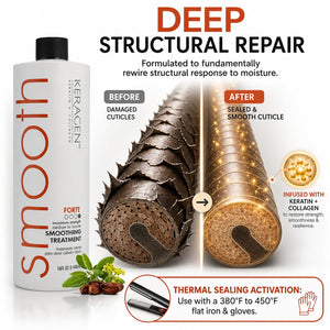 KERAGEN Brazilian Keratin Treatment - Professional Smoothing Kit for Frizzy Hair