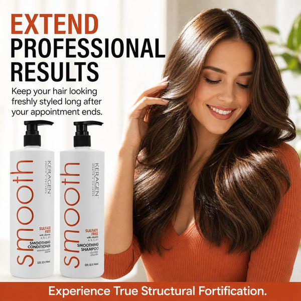Keragen - Smoothing Shampoo and Conditioner Set with Keratin and Collagen