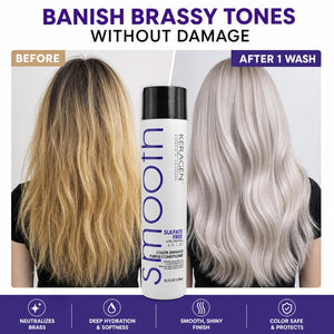 KERAGEN Sulfate-Free Color Enhance Purple Conditioner – Neutralizes Yellow Tones for Blonde & Silver Hair, with Keratin, Panthenol, Vitamins, Collagen & Jojoba Oil - Beauty Market Online