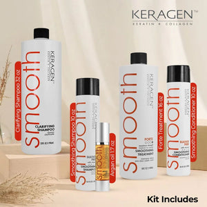 Keragen Brazilian Keratin Hair Treatment – Premium Straightening Cream, Sulfate-Free Anti-Frizz Formula, Perfect for Dry & Damaged Hair, Complete Kit Combo Set - Keragen