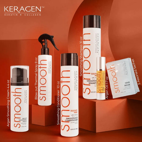 KERAGEN Professional Hair Care & Styling Kit - Salon Quality Argan Oil Treatment Set - Keragen