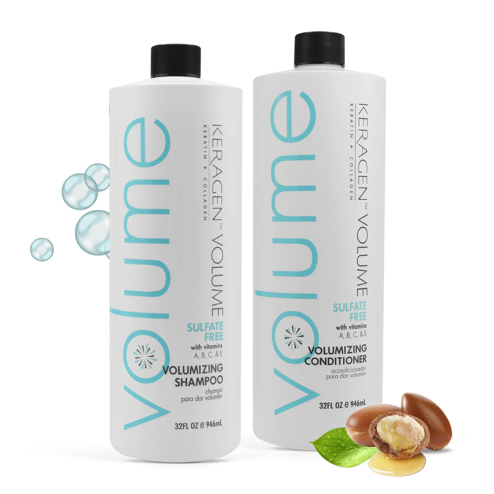 Keragen Volumizing Shampoo and Conditioner Set - 32oz - Keragen