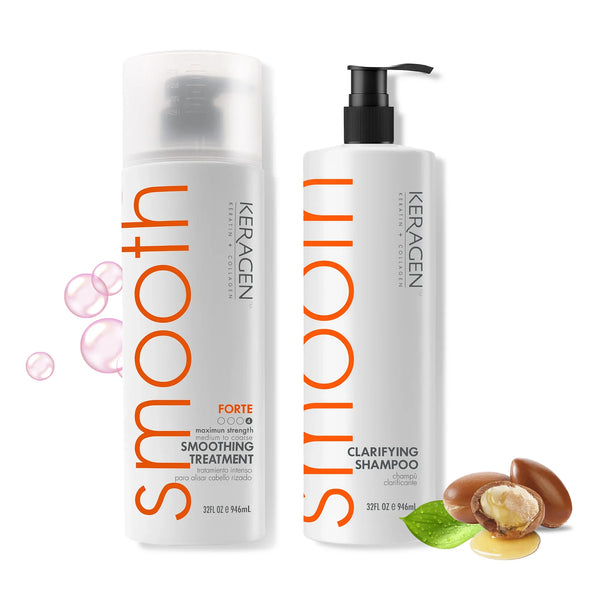 KERAGEN Brazilian Keratin Smoothing Treatment - Professional Frizz Control & Hair Straightening System - Keragen