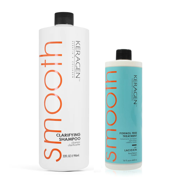 KERAGEN Hair Care Duo: Keratin Treatment Formaldehyde Free & Clarifying Shampoo