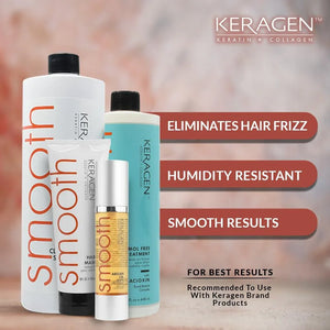 KERAGEN Brazilian Keratin Treatment Kit - Formaldehyde-Free Smoothing System with Argan Oil - Keragen