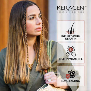 Keragen Brazilian Keratin Hair Treatment – Premium Straightening Cream, Sulfate-Free Anti-Frizz Formula, Perfect for Dry & Damaged Hair, Complete Kit Combo Set - Keragen