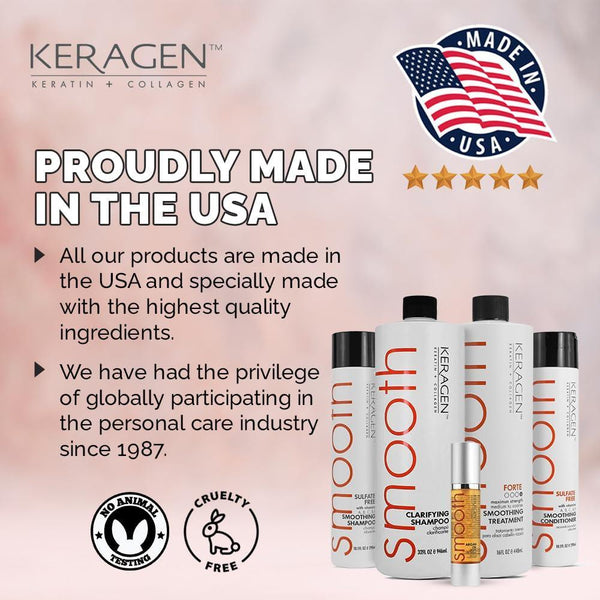 Keragen Brazilian Keratin Hair Treatment – Premium Straightening Cream, Sulfate-Free Anti-Frizz Formula, Perfect for Dry & Damaged Hair, Complete Kit Combo Set - Keragen