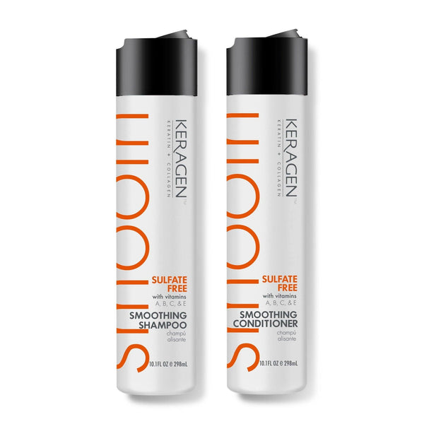 KERAGEN Smoothing Shampoo & Conditioner - Keratin & Collagen Infused Frizz Control System - Keragen