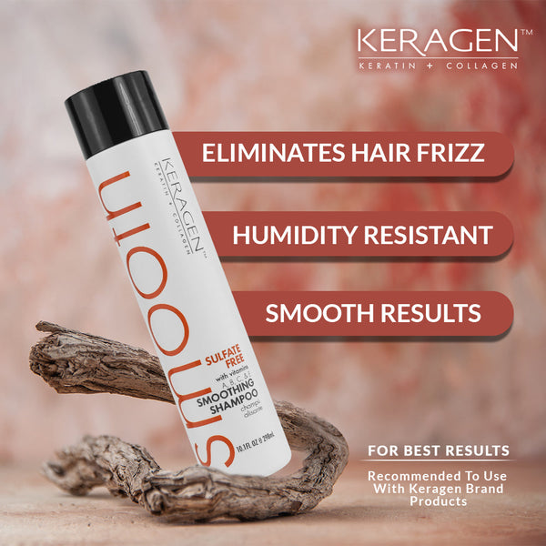 KERAGEN Smoothing Shampoo & Conditioner - Keratin & Collagen Infused Frizz Control System - Keragen