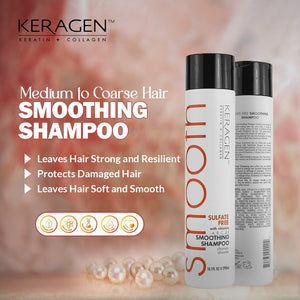 KERAGEN Smoothing Shampoo & Conditioner - Keratin & Collagen Infused Frizz Control System - Keragen