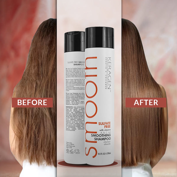 KERAGEN Smoothing Shampoo & Conditioner - Keratin & Collagen Infused Frizz Control System - Keragen