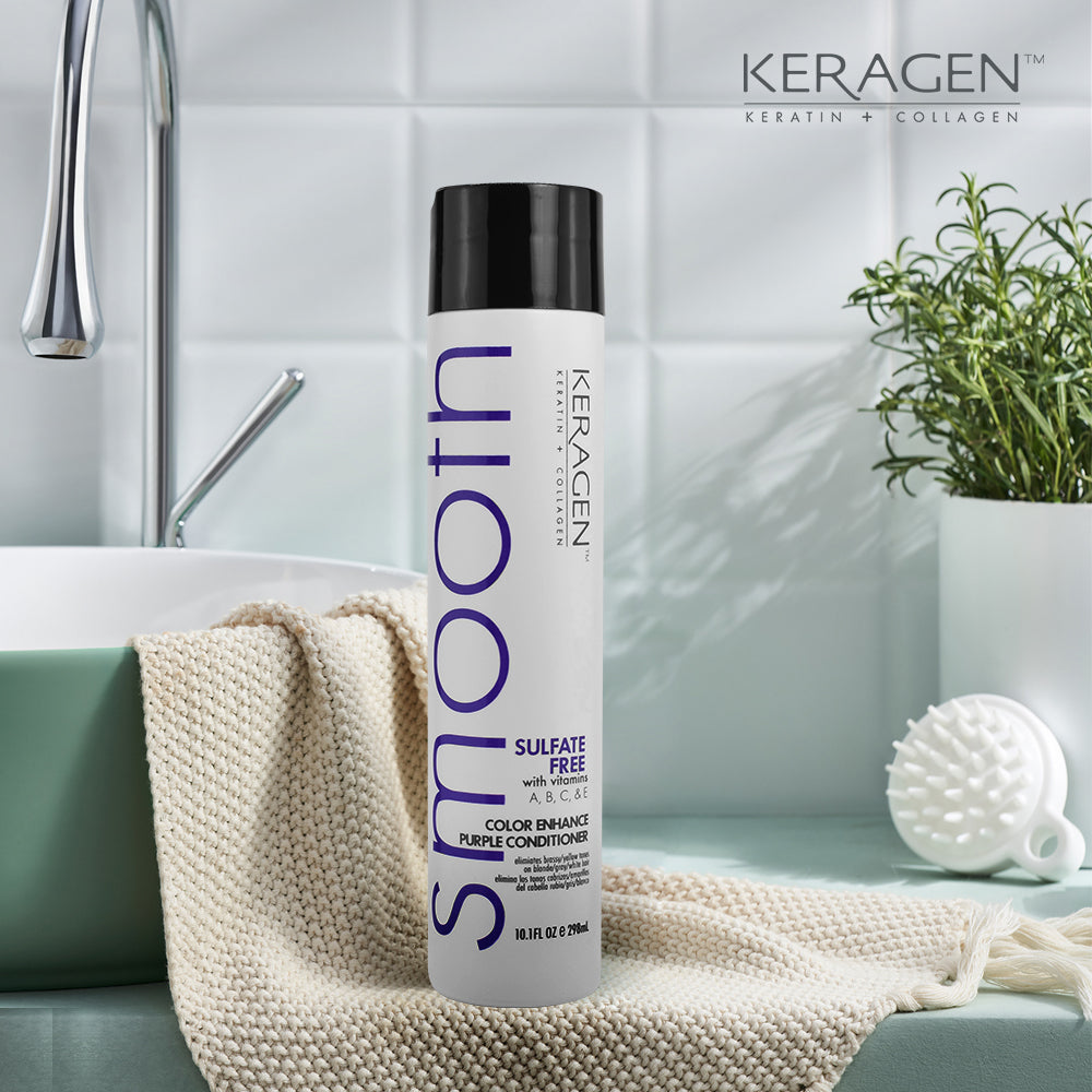 KERAGEN Purple Shampoo & Conditioner - Toning System for Blonde & Silver Hair - Keragen