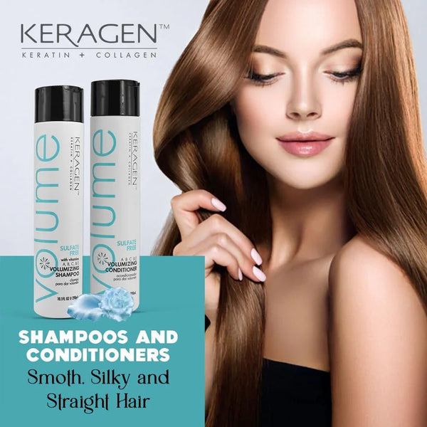 Keragen Volumizing Shampoo and Conditioner Set - 10oz - Keragen