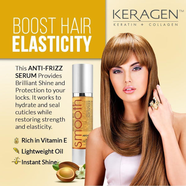 KERAGEN Nourishing Argan Oil Hair Serum for Dry & Damaged Hair - Keragen