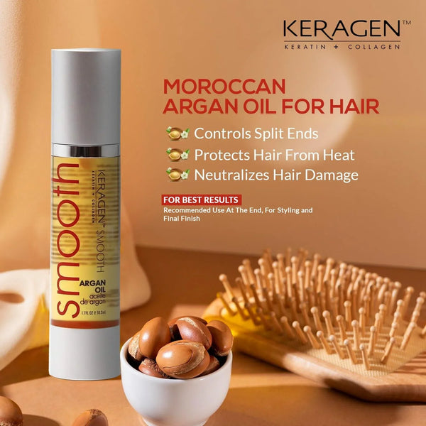 KERAGEN Nourishing Argan Oil Hair Serum for Dry & Damaged Hair - Keragen