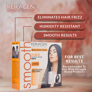 KERAGEN Brazilian Keratin Treatment - Professional Smoothing Kit for Frizzy Hair - Keragen
