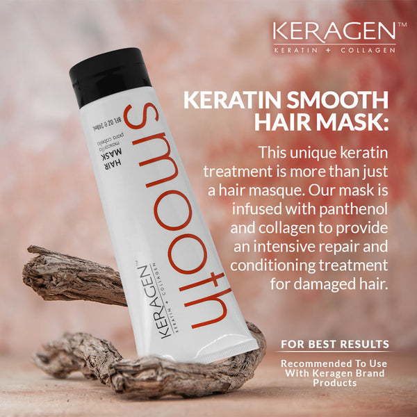 KERAGEN - Deep Moisturizing Hair Mask for Dry & Damaged Hair (8 Oz) - Repairs, Restores, Frizz-Free, Infused with Keratin, Panthenol, Collagen & Jojoba Oil - Beauty Market Online