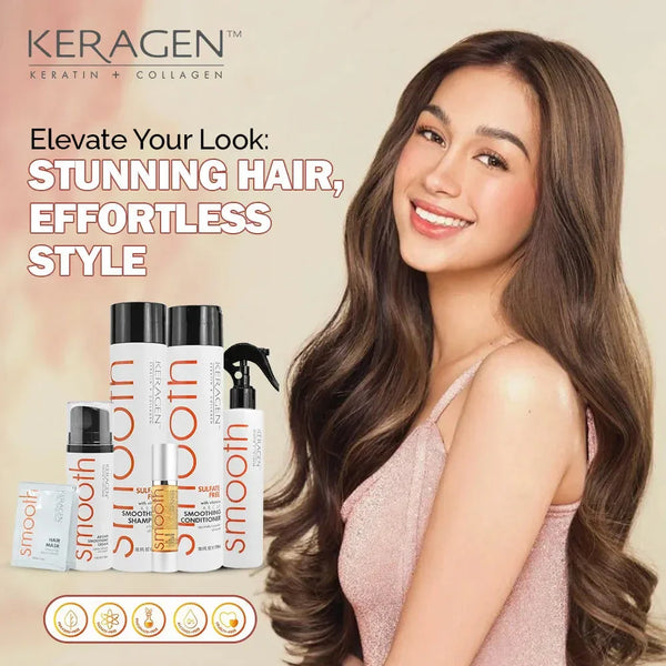 KERAGEN Professional Hair Care & Styling Kit - Salon Quality Argan Oil Treatment Set - Keragen