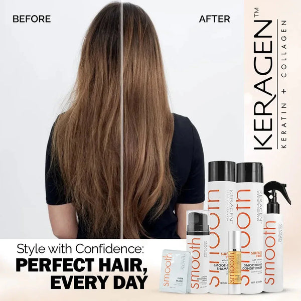 KERAGEN Professional Hair Care & Styling Kit - Salon Quality Argan Oil Treatment Set - Keragen